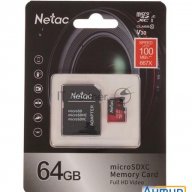 Флеш карта Microsd Card Netac P500 Extreme Pro 64gb, Retail Version W/sd Adapter