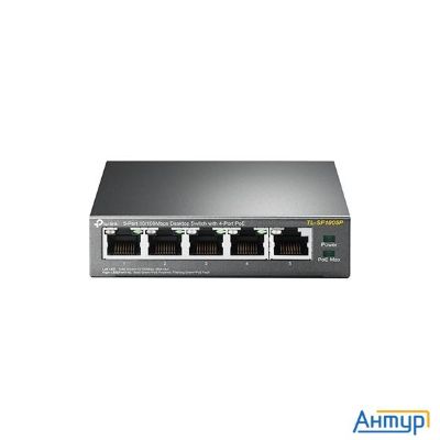 Tp-link Tl-sf1005p 5-портовый 10/100 Мбит/с настольный коммутатор с 4 портами Poe Smb