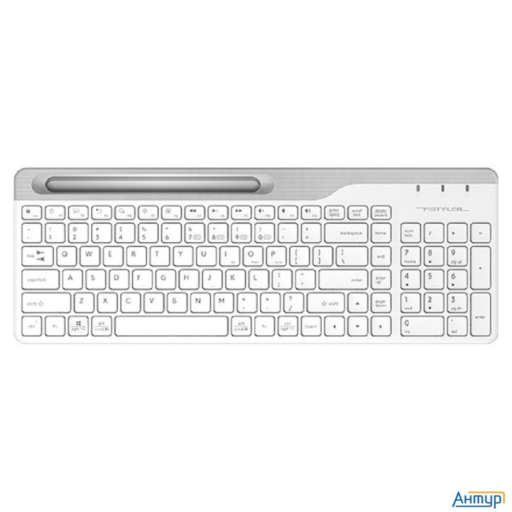 Клавиатура A4tech Fstyler Fbk25 белый/серый Usb беспроводная Bt/radio Slim Multimedia