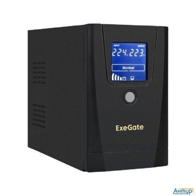 Exegate Ex292769rus ИБП Exegate Power Smart Ulb-650.lcd.avr.1sh.2c13 <650va/360w, Lcd, Avr,1*schuko+