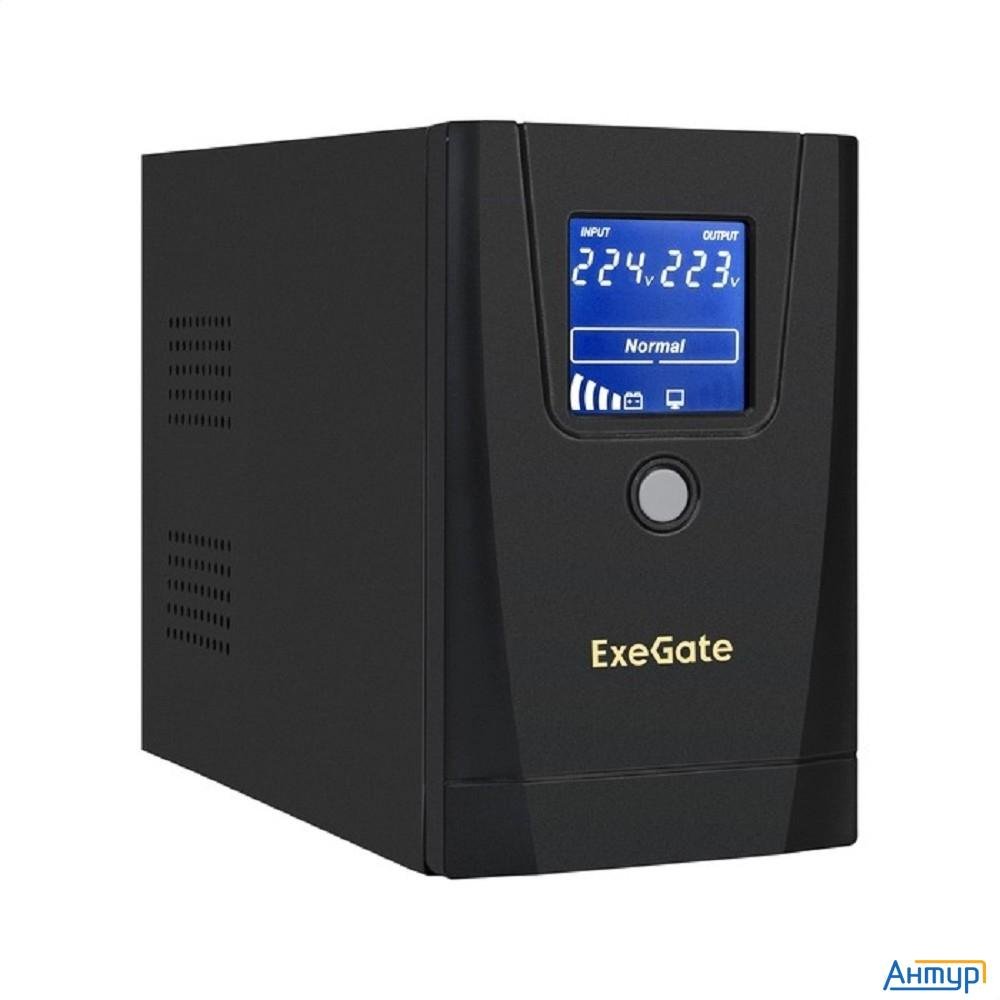 Exegate Ex292769rus ИБП Exegate Power Smart Ulb-650.lcd.avr.1sh.2c13 <650va/360w, Lcd, Avr,1*schuko+