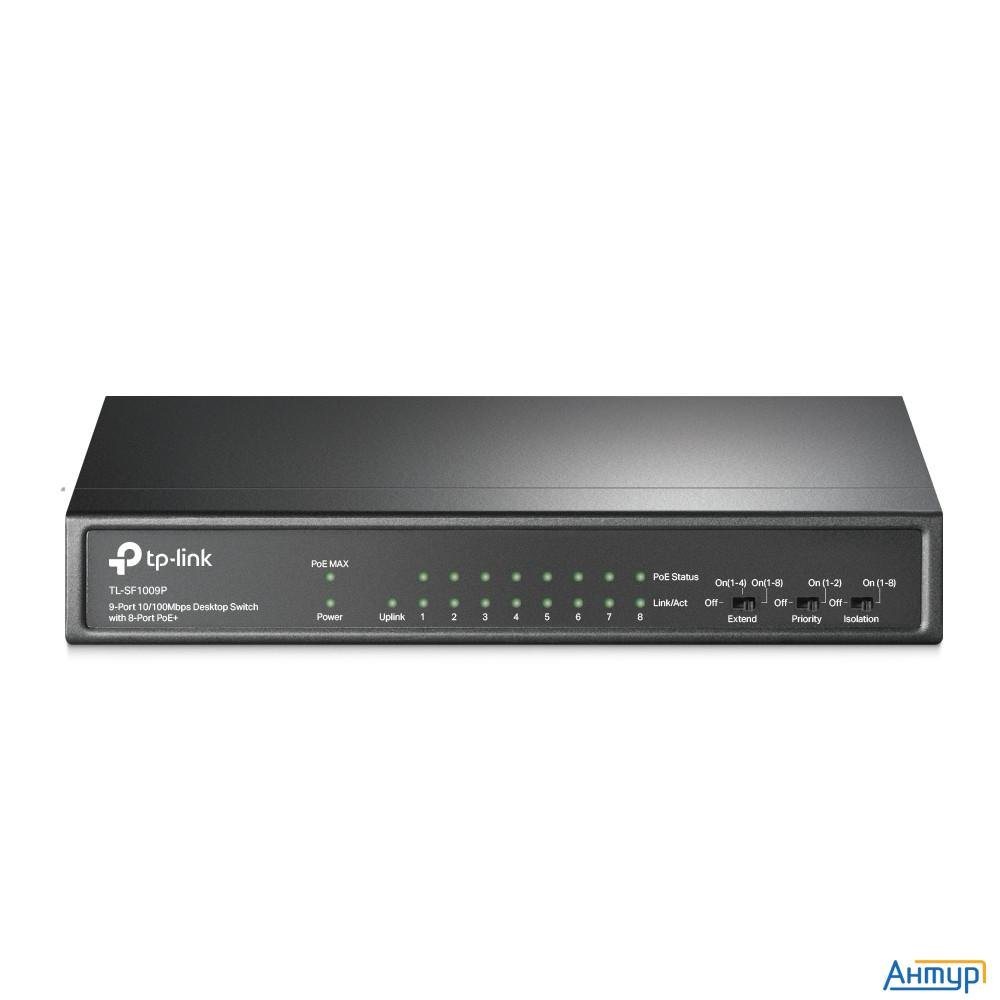 Tp-link Tl-sf1009p 9-портовый настольный 10/100 Мбит/с коммутатор с 8 портами Poe+