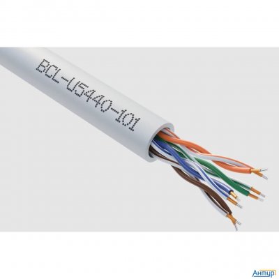 Кабель витая пара Bion Bcl-u5440-101 U/utp, кат.5e, 4x2x0,40мм Awg 26, Cca, одножильный, Pvc, для вн