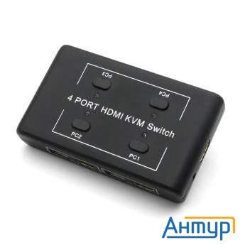 Orient Hs41, Hdmi Kvm переключатель на 4 устройства, порты Hdm + 2xusb (клавиатура+мышь), поддержка