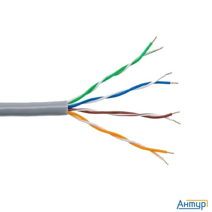 Кабель витая пара Bion Bcl-u5440-101 U/utp, кат.5e, 4x2x0,40мм Awg 26, Cca, одножильный, Pvc, для вн