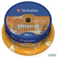 Диск Dvd-r Verbatim 4.7gb 16x Cake Box (25шт) (43522)