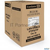 Кабель Exegate Utp 4 пары кат.5e медь, 24awg, Lszh, бухта 305м, оранжевый
