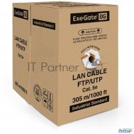 Кабель Exegate Utp 4 пары кат.5e медь, 24awg, Lszh, бухта 305м, оранжевый