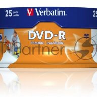 Диск Dvd-r Verbatim 4.7gb 16x Cake Box (25шт) Printable (43538)
