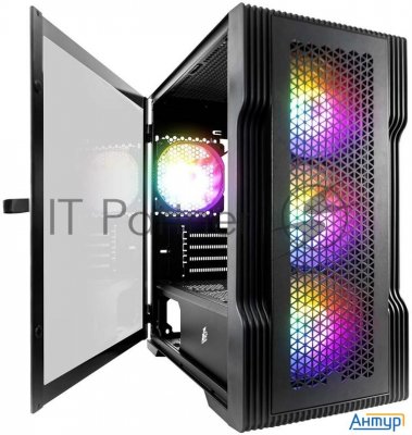 1stplayer Корпус Trilobite T3 Black / Matx, Tg / 4x 120mm Led Fans Inc. / T3-bk-4f1