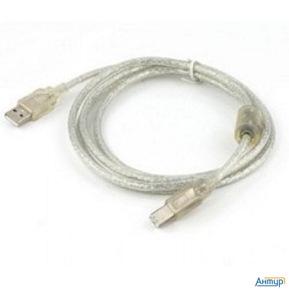 Cablexpert Кабель Usb 2.0 Pro, Am/bm, 2м, экран, 2 феррит.кольца, прозрачный (ccf-usb2-ambm-tr-2m)