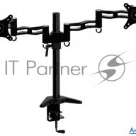 Кронштейн для мониторов Cactus Cs-vm-d08-bk черный 13"-27" макс.8кг настольный поворот и наклон