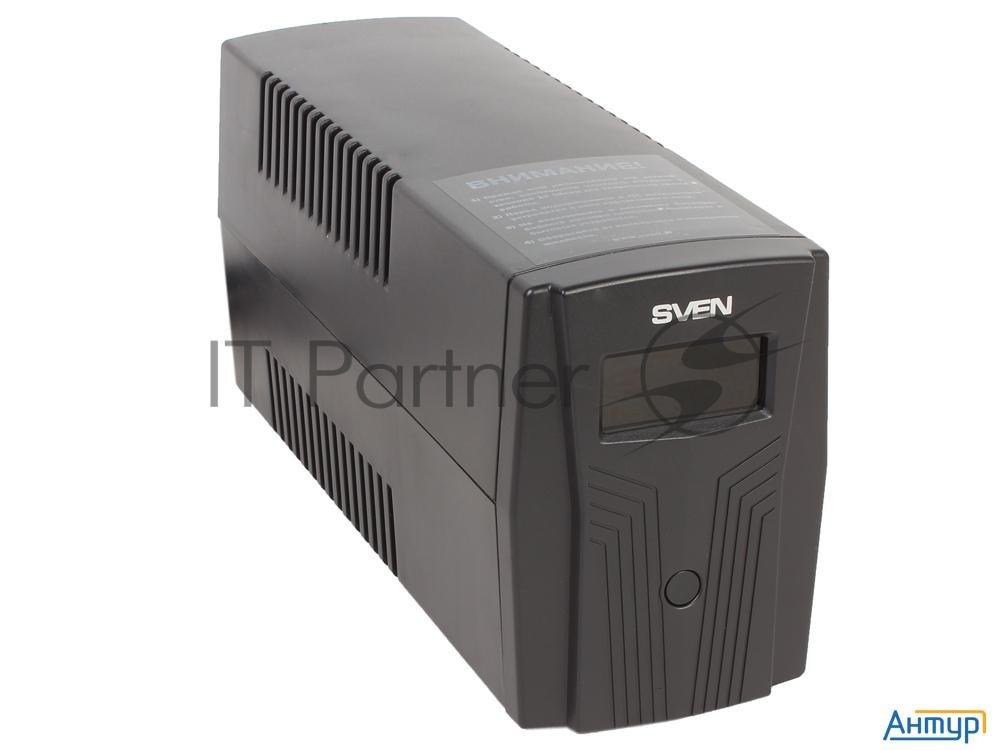 Источник бесперебойного питания Sven Pro 650 650va/390w Lcd, Usb, Rj-45 (2 Euro)