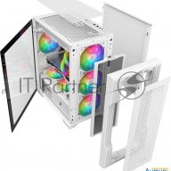 1stplayer Корпус Trilobite T3 White / Matx, Tg / 4x 120mm Led Fans Inc. / T3-wh-4f1-w