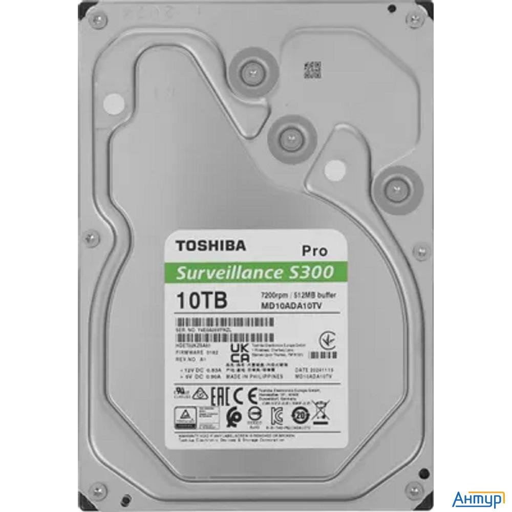 10tb Toshiba Surveillance S300 Pro (md10ada10tv) {sata 6.0gb/s, 7200 Rpm, 512mb Buffer, 3.5" для вид