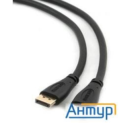 Кабель Displayport Gembird/cablexpert, V1.2 (скорость передачи до 21.6Гбит/с), 3м, 20m/20m, черный,