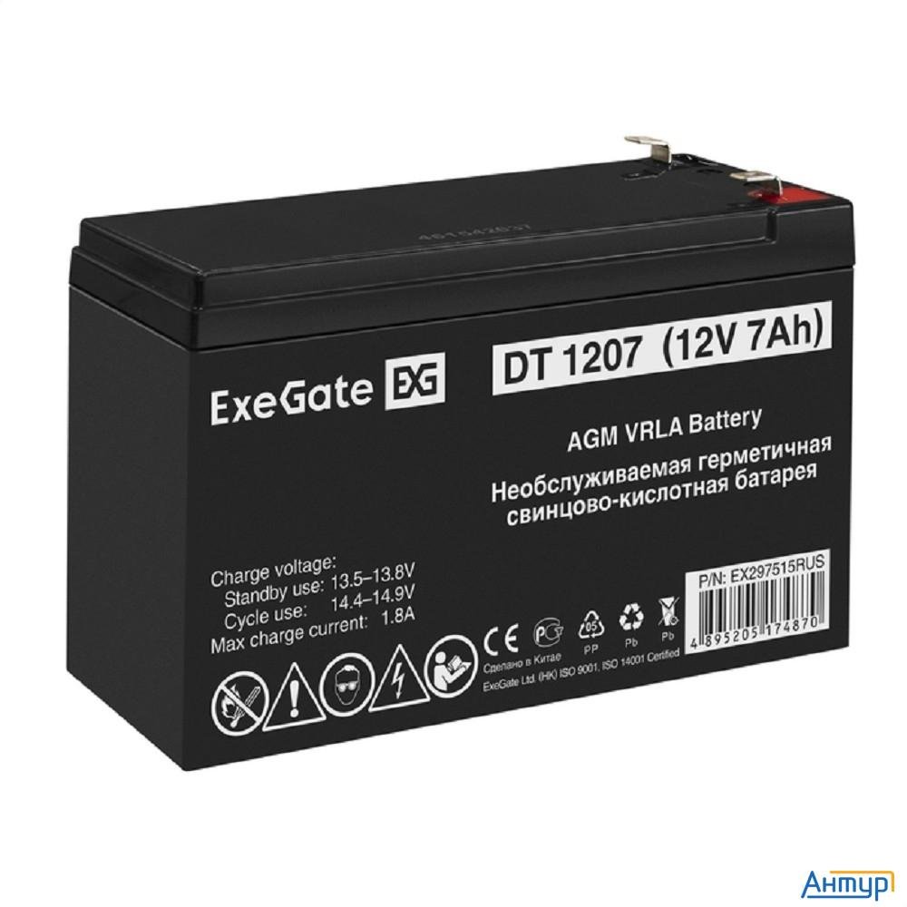 Exegate Ex297515rus Аккумуляторная батарея Dt 1207 (12v 7ah, клеммы F2)