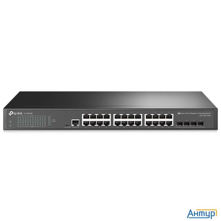 Tp-link Sg3428 Управляемый коммутатор Jetstream уровня 2+ с 24 гигабитными портами Rj45 и 4 портами