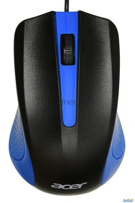 Мышь Acer Omw011 черный/синий оптическая (1200dpi) Usb (3but)