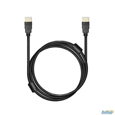Bion Кабель Hdmi V2.1, 19m/19m, 3d, 8k Uhd, экран, ферритовые кольца, 1м, черный [bxp-hdmi21-010]