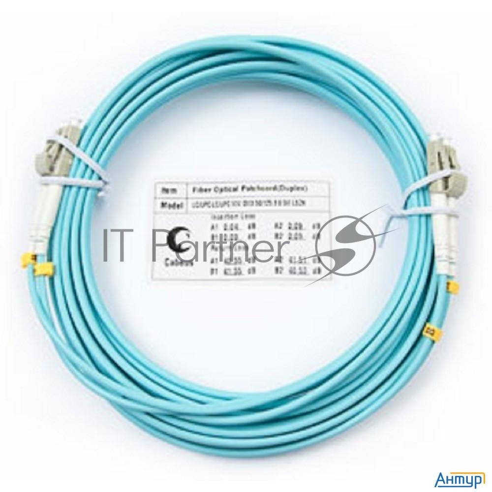 Комм. шнур оптический Cabeus Tight Buffer, Duplex Lc/lc, Om3 50/125, Lszh, 5м, O 3мм, серый хвостови