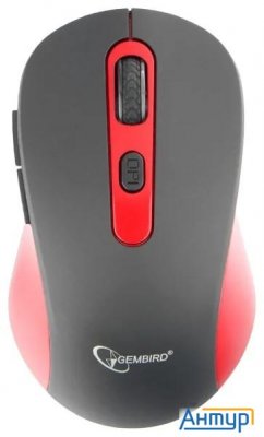 Gembird Musw-221-r {Мышь беспров., чёрный/красный, 5кн.+колесо-кнопка, 800/1200/1600dpi, 2.4ГГц, тре