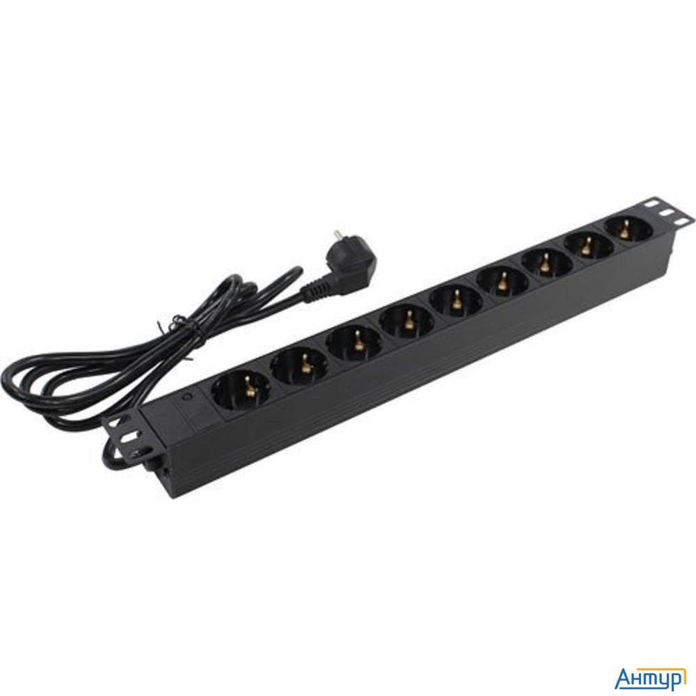 Exegate Ex280848rus Блок розеток Exegate Serverpro Pdu-19h902 Al-9s-eu1.8, 19",1u,алюм, 9schuko, евр