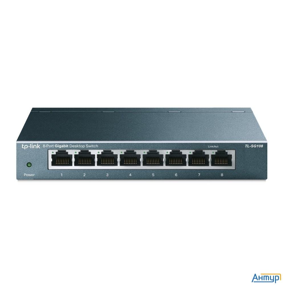 Tp-link Tl-sg108 Tl-sg108 8-port Desktop Gigabit Switch, 8 10/100/1000m Rj45 Ports,metal Case