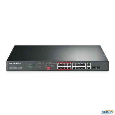 Mercusys Ms118cp 16-портовый монтируемый в стойку Poe+ коммутатор 10/100 Мбит/с с 2 гигабитными порт