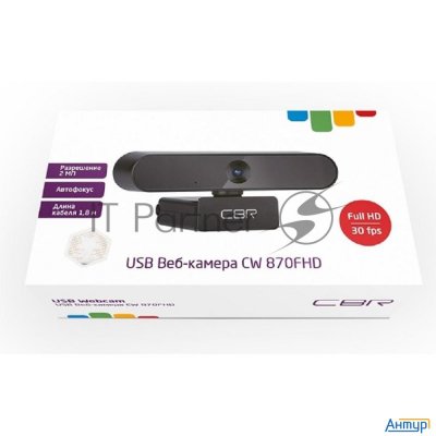 Веб-камера Cbr Cw 870fhd Black, 2 МП, 1920х1080, Usb 2.0, встроенный микрофон с шумоподавлением, авт