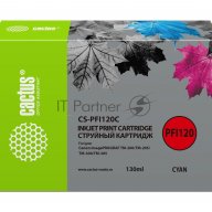 Картридж струйный Cactus Cs-pfi120c голубой (130мл) для Canon Imageprograf Tm-200/tm-205/tm-300/tm-3
