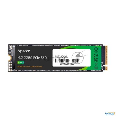 Накопитель Apacer Ssd As2280q4l 1tb M.2 2280 Pcie Gen4x4, R3600/w3000 Mb/s, 3d Nand, Mtbf 1.5m, Nvme