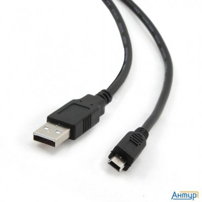 Bion Кабель интерфейсный Usb 2.0 Am/minibm, позолоченные контакты, ферритовые кольца, 1.8м, черный [