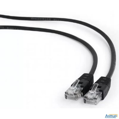 Патч-корд Utp Cablexpert Pp12-5m/bk кат.5e, 5м, литой, многожильный (чёрный)