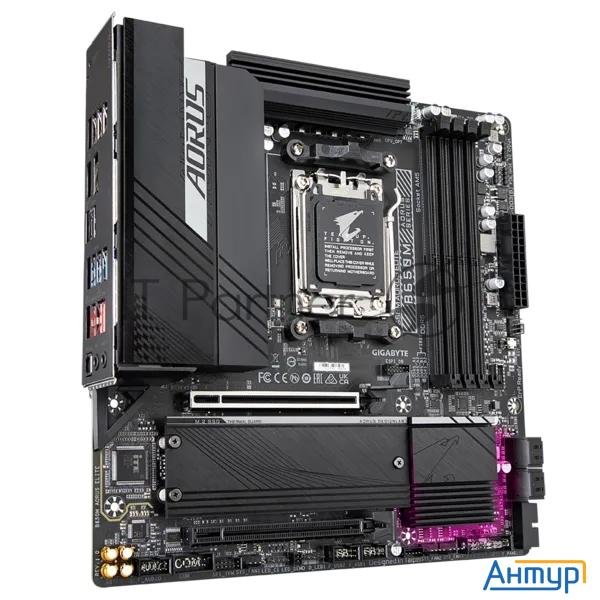 Материнская плата Gigabyte B650m Aorus Elite, Am5, B650, 4*ddr5, Dp+hdmi,  4 Sata 6 Гб/с, M2, Audio,