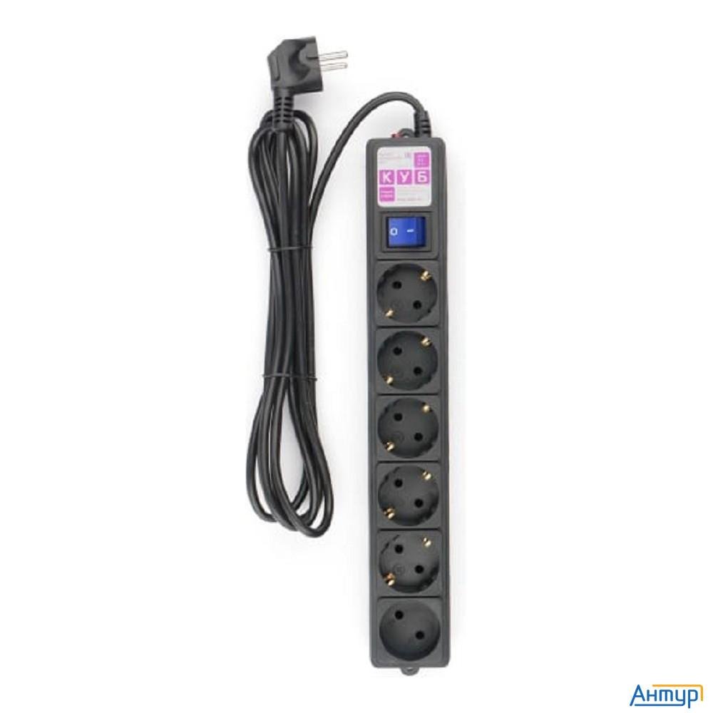 Power Cube Фильтр-удлинитель 3м 6 р 16А Spg6-b3m (21888), черный