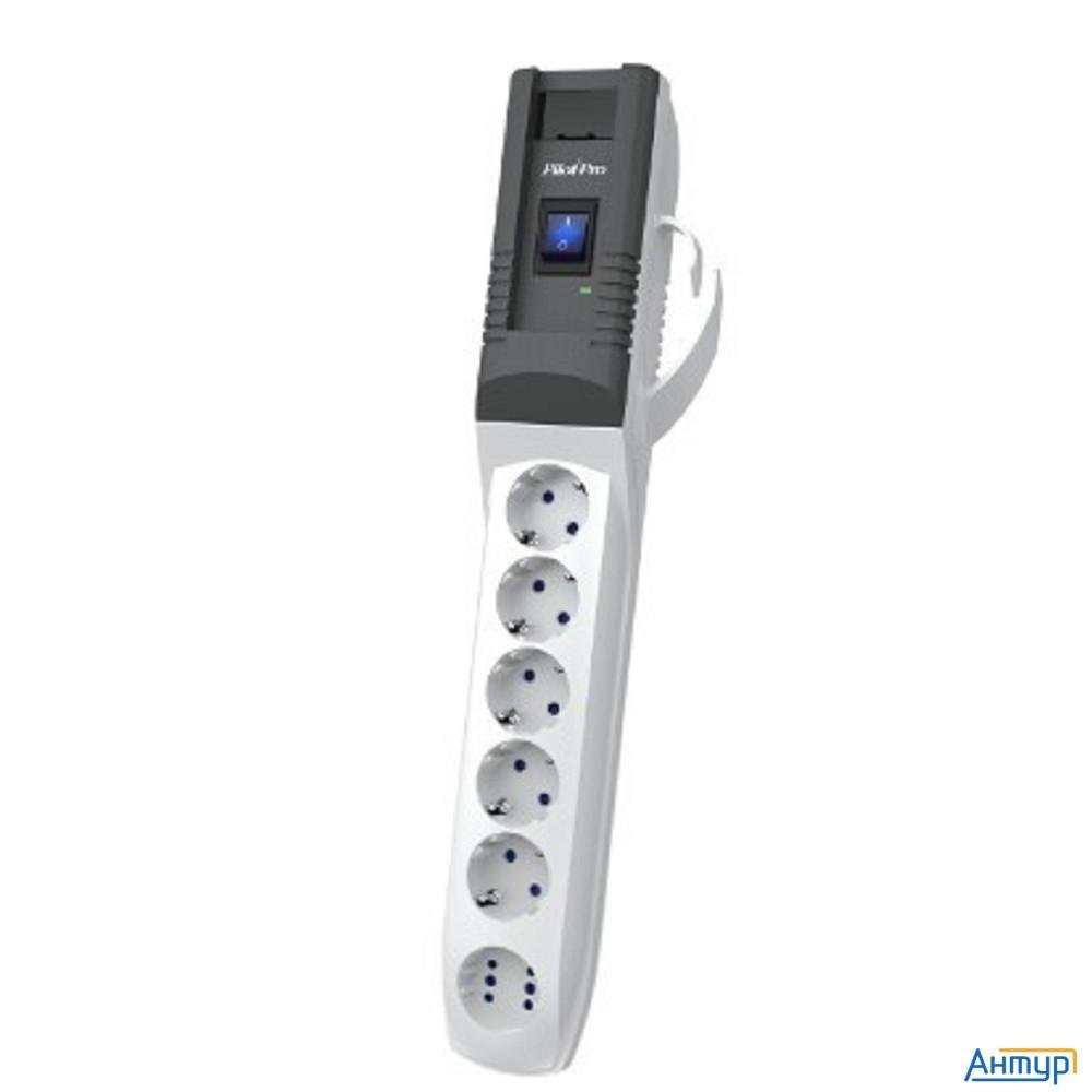 Zis Сетевой фильтр Pilot - Pro Usb {5 с заземлением +1 в формате Gp, Usb 3a, с разъёмами Type A, C}
