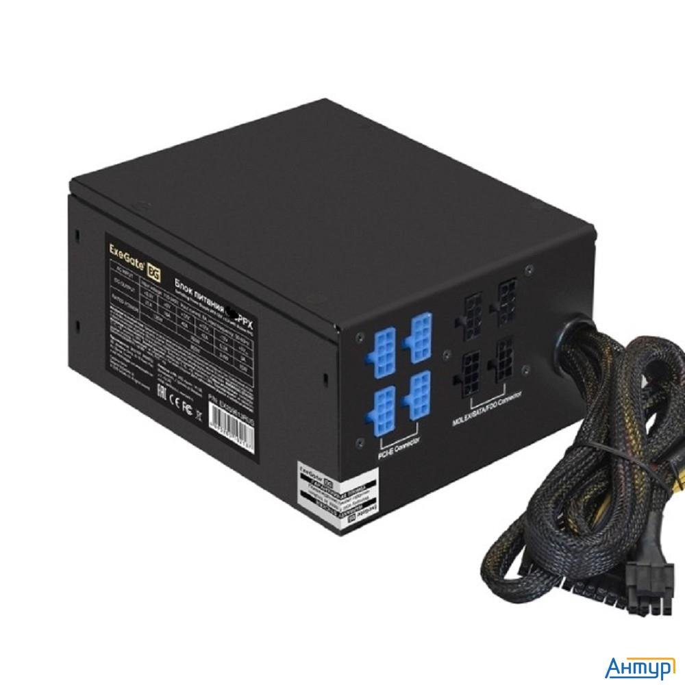 Exegate Ex292336rus Блок питания 750w Exegate 750ppx (atx, Apfc, КПД 80% (80 Plus), 14cm Fan, 20+4pi