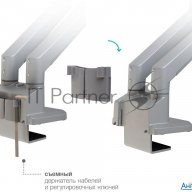 Кронштейн Arm Media Lcd-t36 Silver, 4 шт/уп. Кр. алюм. настол. для 2-х мон. 15"-34", Max 2х9 кг, нак
