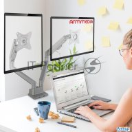 Кронштейн Arm Media Lcd-t36 Silver, 4 шт/уп. Кр. алюм. настол. для 2-х мон. 15"-34", Max 2х9 кг, нак