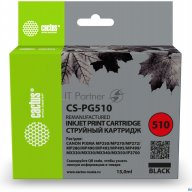 Картридж струйный Cactus Cs-pg510 черный (15 мл) для Canon Pixma Mp240/mp250/mp260/mp270/mp480/mp490
