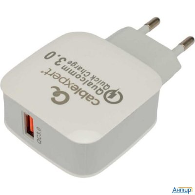 Cablexpert Зарядное устройство Mp3a-pc-40 18Вт, 3А, Qc3.0, 1xusb, ,черный, пакет