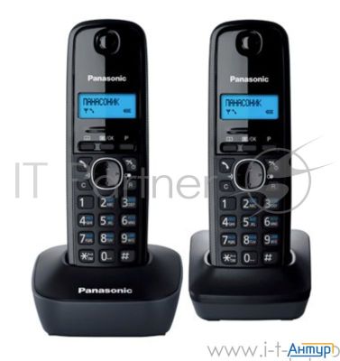 Kx-tg1612ruh (серый)  (Доп трубка в комплекте,АОН, Caller Id,12 мелодий звонка,поиск трубки)