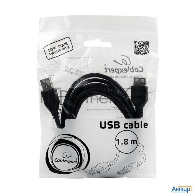 Кабель Gembird Pro Ccp-usb2-amaf-6 Usb 2.0 кабель удлинительный 1.8м Am/af  позол. контакты, пакет