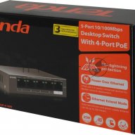 Коммутатор Tenda Tef1105p-4-38w 5port 10/100m