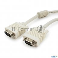 Кабель Gembird/cablexpert Cc-ppvga-10m, Кабель Vga Premium ,  15m/15m, 10м, серый, тройной экран, фе