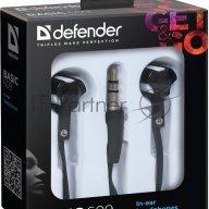 Наушники Defender Наушники вставки Basic 609 черный + белый 63609