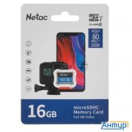 Флеш карта Microsdhc 16gb Netac P500 <nt02p500stn-016g-s>  (без Sd адаптера) 80mb/s