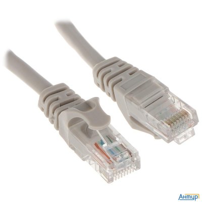 Патч-корд Bion [bpc-u5e181-0.5m] U/utp, Cat.5e, Awg 26 (7/0,16мм), многожильный, Pvc, 0,5м, серый, 1