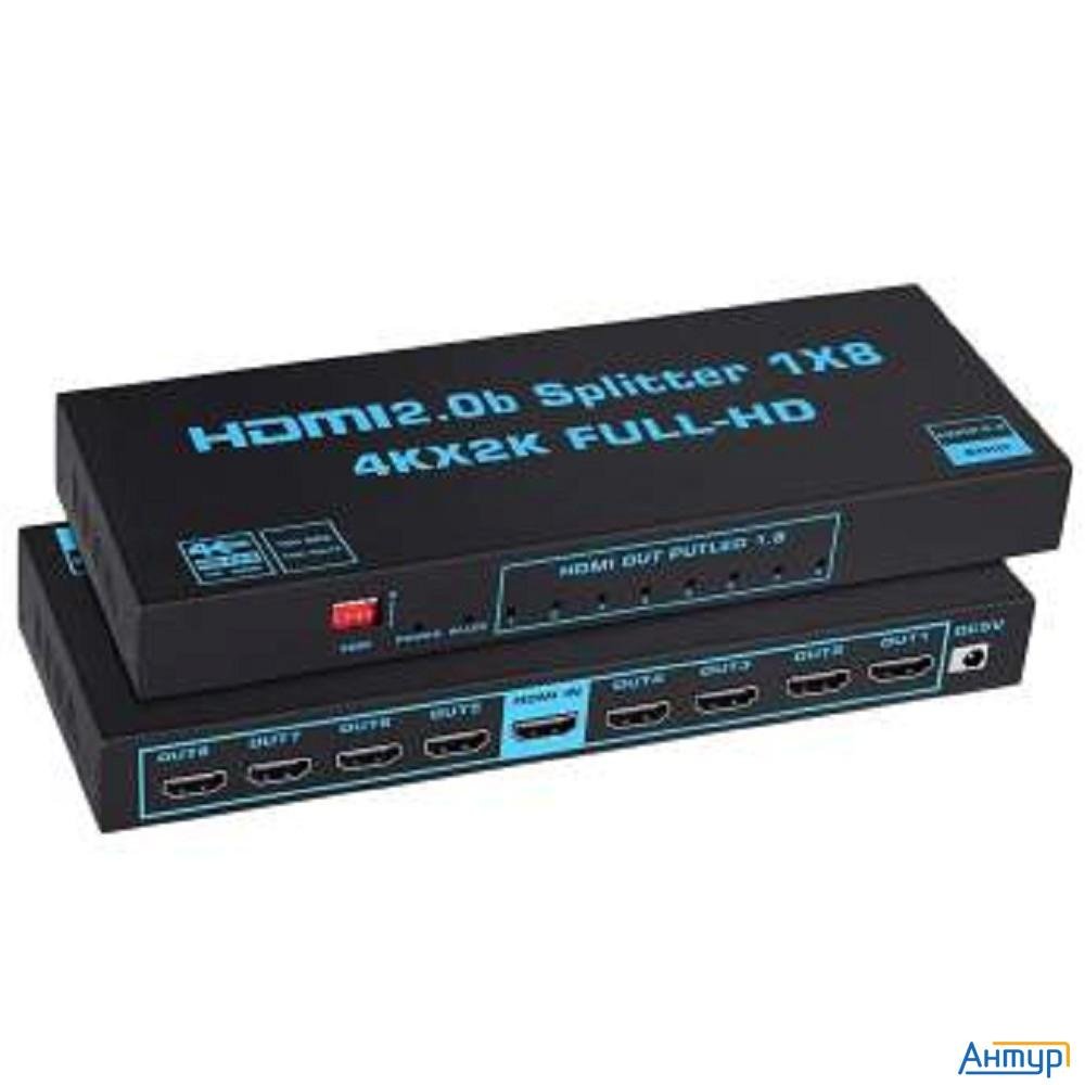 Orient Hsp0108hl-2.0, Hdmi разветвитель 1->8, Uhd 4k/60Гц (3840x2160),  Hdr10, Hdmi 2.0b, 18 Гбит/с,